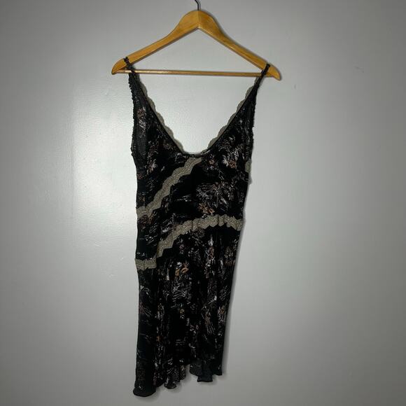Intimately Free People Babydoll Fairy Grunge Dress Womens Small Lace Trim Slinky - Picture 3 of 8